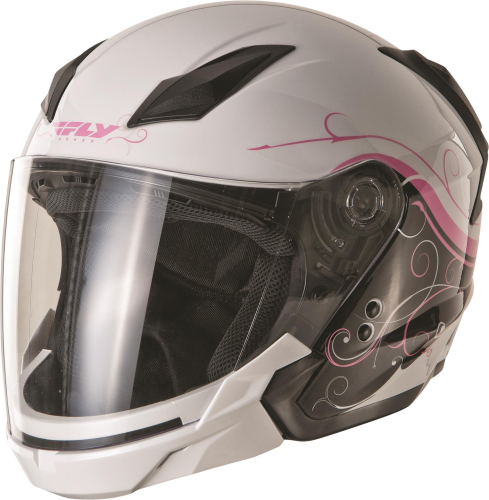 Fly Racing - Fly Racing Tourist Cirrus Helmet - F73-8108~3 - Cirrus White/Pink - Medium