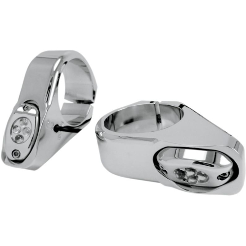 Joker Machine - Joker Machine LED Fork Mount Marker Lights - 49mm - Chrome - 05-49-3C