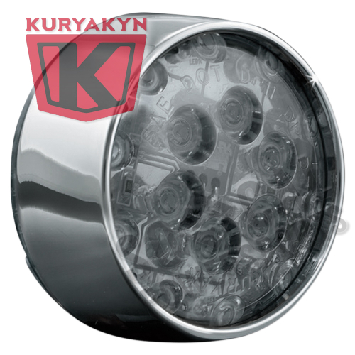 Kuryakyn - Kuryakyn LED Rear Turn Signal Inserts - Bullet Style - Chrome Bezel/Smoke Lens - 5447