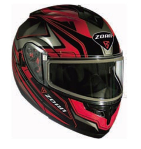 Zoan - Zoan Optimus Eclipse Graphics Snow Helmet with Electric Shield - 238-505 - Red - Medium