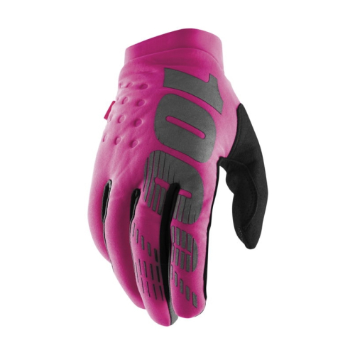 100% - 100% Brisker Cold-Weather Womens Gloves - 10005-00007 - Neon Pink/Black - Medium