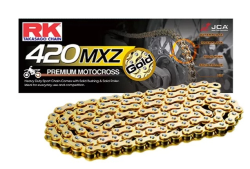 RK - RK 420 MXZ Non-Sealed Mini Racing Chain - 138 Links - Gold - GB420MXZ-138
