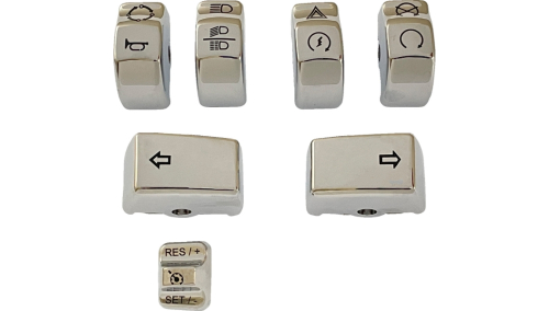 Drag Specialties - Drag Specialties Switch Cap Kit - Chrome - 7-Piece - 0616-0395