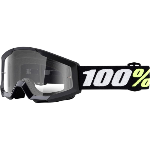 100% - 100% Strata Mini Youth Goggles - 50600-001-02 - Black / Clear Lens - OSFM
