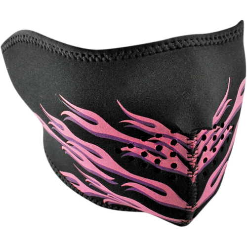 Zan Headgear - Zan Headgear Half Face Mask - WNFM054H - Pink Flames - OSFM
