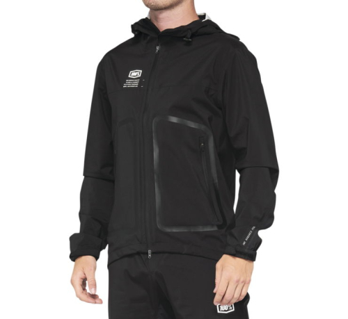 100% - 100% Hydromatic Parka Lightweight Waterproof Jacket - 40039-00003 - Black - X-Large