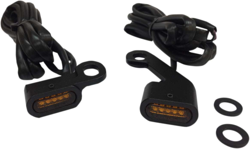 Drag Specialties - Drag Specialties LED Handlebar Marker Lights - Black/Amber Lens - 2040-2142