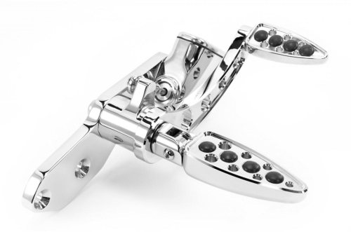 Battistinis Custom Cycles - Battistinis Custom Cycles Billet Forward Control - Teardrop - Stock Length - Chrome - 07-522