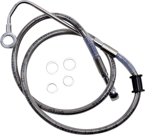 Drag Specialties - Drag Specialties Standard Length Upper Front Stainless Steel Brake Line Kit - Clear - 1741-5754