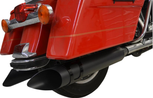 LA Choppers - LA Choppers Rotatable Slash 4in. Slip-Ons - Black/Black - LA-1194-03B