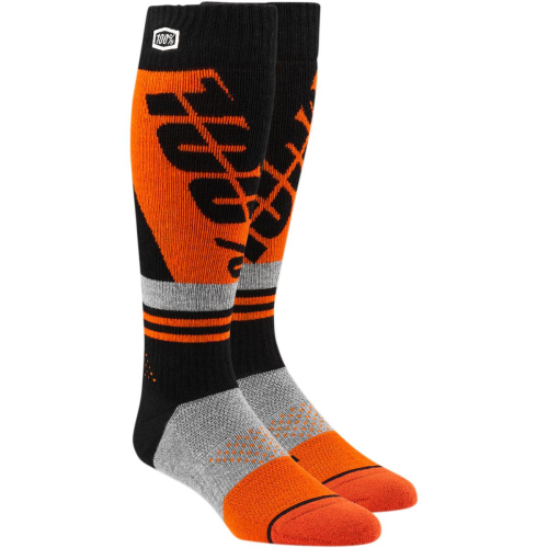 100% - 100% Torque Comfort Moto Socks - 24007-260-18 - Orange/Black - Lg-XL