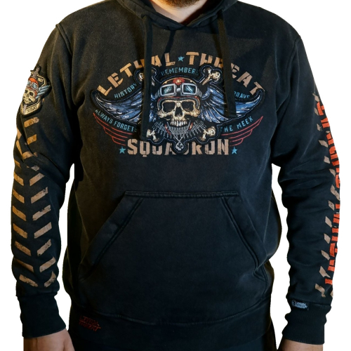 Lethal Threat - Lethal Threat Flight and Fight Hoodie - HD84076M - Black/Tan/Blue - Medium