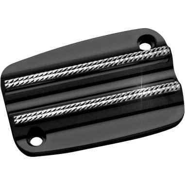Covingtons - Covingtons Front Brake Master Cylinder Cover - Finned - Black Diamond Edge - C1152-D