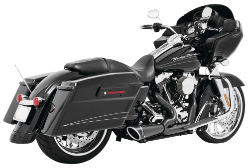 Freedom Performance - Freedom Performance 2-Into-1 Shorty Exhaust System - Black with Sculpted Black Tip - HD00642