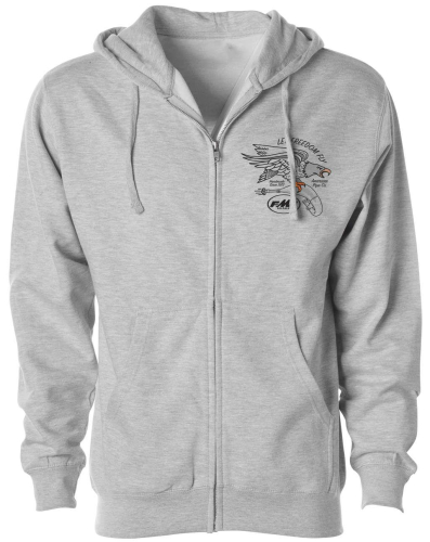 FMF Racing - FMF Racing Bellwhether Zip Fleece Hoody - FA9122900-GRH-XXL - Gray Heather - 2XL