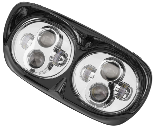 Namz - Namz Headlight for Road Glide - 80Watt Hi/Lo - Black - Chrome Finish - LLC-LRH-BC