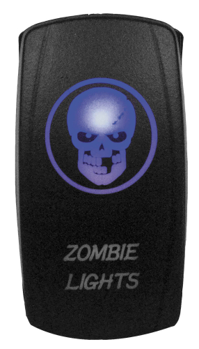 Dragonfire Racing - Dragonfire Racing Laser Etch Dual LED Switch - Zombie Light On/Off - Blue - 04-0076