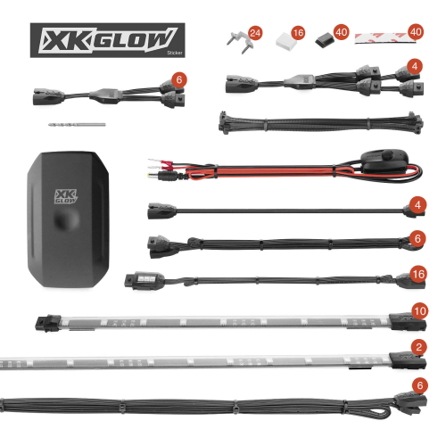 XK Glow - XK Glow XKChrome App Control Standard LED Light Kit for UTV 2-Seater - XK-UTV-STA