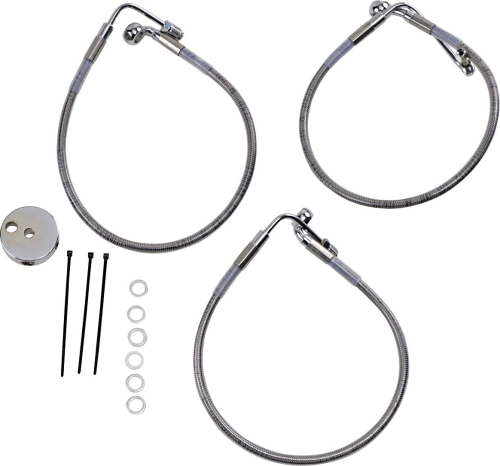 Drag Specialties - Drag Specialties Standard Length Front Stainless Steel Brake Line Kit - Clear - 640117