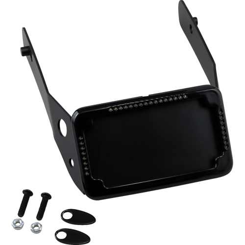 Cycle Visions - Cycle Visions Curved Slick Signal License Plate Frame and Mount - Black - CV4651B