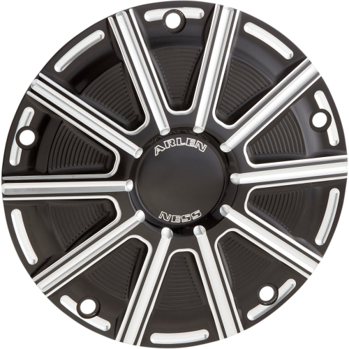 Arlen Ness - Arlen Ness Derby Cover - 10-Gauge - Black Anodized with Machined Accents - 700-018