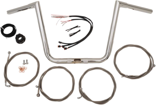 LA Choppers - LA Choppers 10in. Ape Hanger Handlebar Kit - Chrome - LA-7312KT1-61