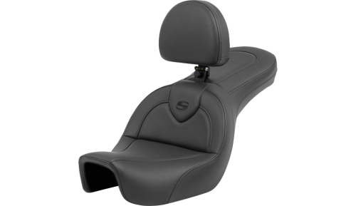 Saddlemen - Saddlemen Roadsofa Seat - with Backrest - Black/Black Stitching - 806-04-187BR