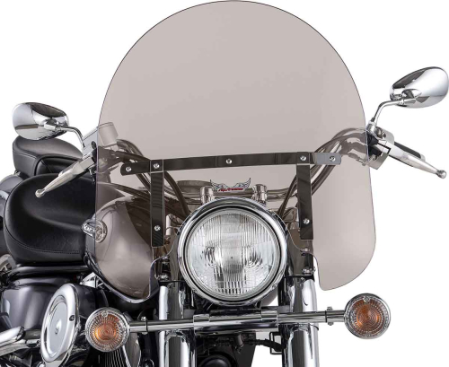 Slipstreamer - Slipstreamer 17in. Classic Windshield with Chrome Hardware - 17in. x 23in. - Smoke - SS-30-17TQ