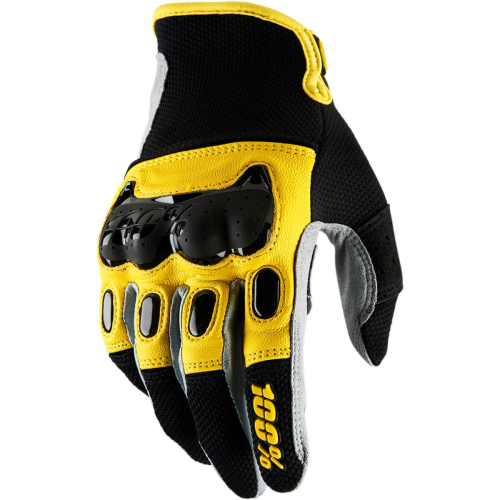 100% - 100% Derestricted Gloves - 10007-014-11 - Black/Yellow - Medium