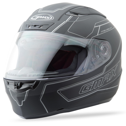 G-Max - G-Max FF88 Derk Helmet - G1880393 TC-12F - Flat Black/Silver - X-Small