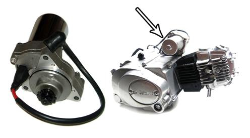 Outside Distributing - Outside Distributing Starter Motor - Top/Upper Mount - 50-125cc - 07-0100