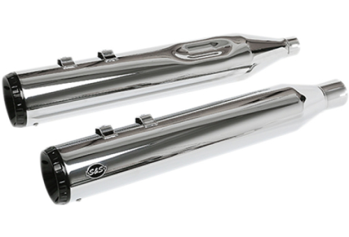 S&S Cycle - S&S Cycle GNX 4.5in. Slip-On Mufflers - Chrome with Tuxedo Black End Cap - 550-0991