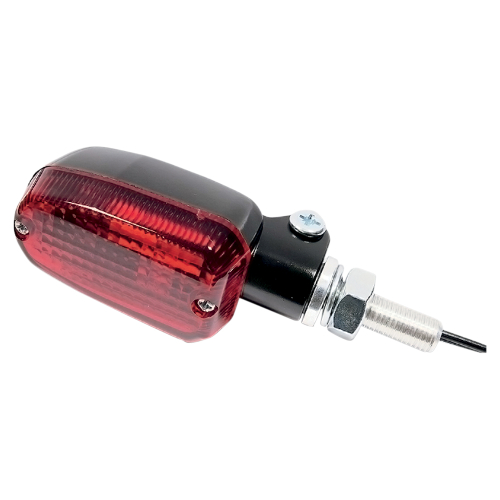 K&S Technologies - K&S Technologies Black Satin Aluminum Marker Lights - Oblong with Red Lens - Single Filament - 25-8306BK