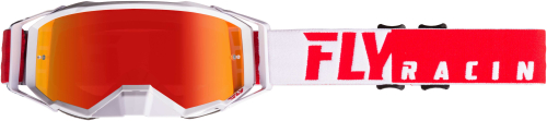 Fly Racing - Fly Racing Zone Pro Goggles - 37-5185 - Red/White / Red Mirror/Smoke Lens - OSFM