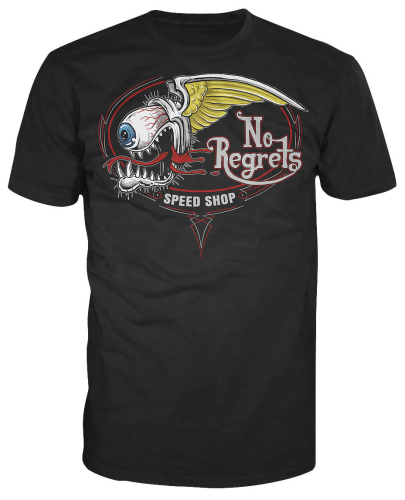 Lethal Threat - Lethal Threat No Regrets Speed Shop T-Shirt - HT20401XL - Black - X-Large