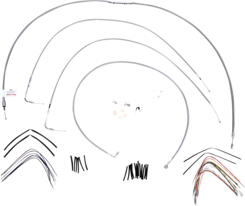 Burly Brand - Burly Brand Extended Cable/Brake Line Kit for 16in. Gorilla Handlebars - Stainless Steel - B30-1053