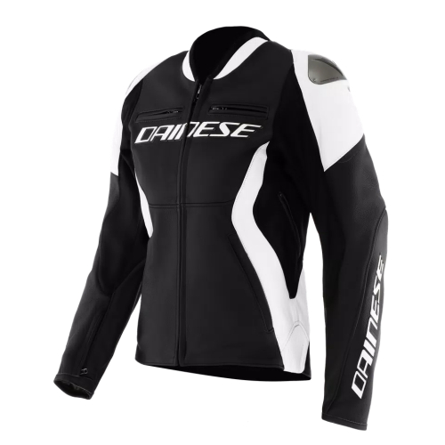 Dainese - Dainese Racing 5 Womens Leather Jacket - 2015300034-622-42 - Black/White - 32