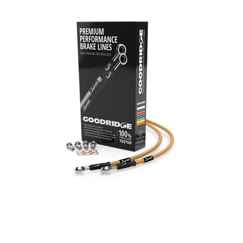 Goodridge - Goodridge GR Powersports SS Front Brake Line Kit - Stainless Steel - Black - DU0853-3FC-BK