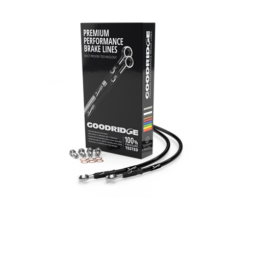 Goodridge - Goodridge GR Powersports SS Rear Brake Line Kit - Stainless Steel - Black - HD0003-2RC-BK