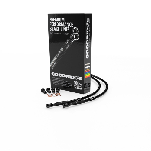 Goodridge - Goodridge GR Powersports SS Front Brake Line Kit - Black Zinc - Black - HD7883-3FB-BK