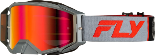 Fly Racing - Fly Racing Zone Pro Goggles - 37-5191 - Gray/Red/Light Red Mirror/Amber Lens - OSFM