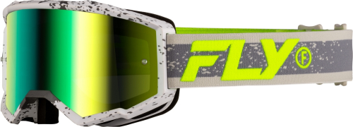 Fly Racing - Fly Racing Zone Youth Goggles - 37-51526Y - Dark Gray/Hi-Vis/Iridescent Green Mirror Lens - OSFM