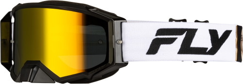 Fly Racing - Fly Racing Zone Pro Goggles - 37-5189 - White/Black/Gold/Gold Mirror/Smoke Lens - OSFM