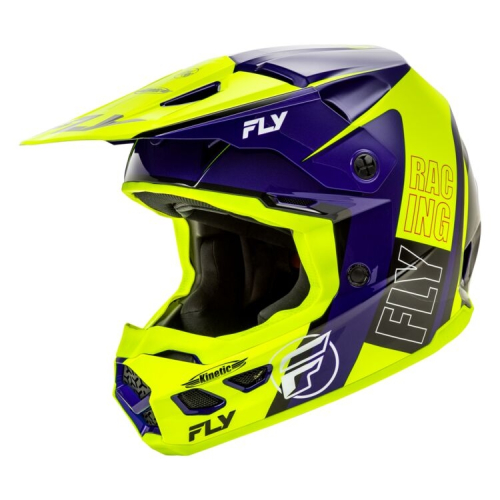 Fly Racing - Fly Racing Kinetic Rally Helmet - A0030579MD - Hi-Vis/Blue/Black - Medium