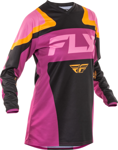 Fly Racing - Fly Racing F-16 Riding Womens Jersey - 378-822S - Black/Mauve/Yellow - Small