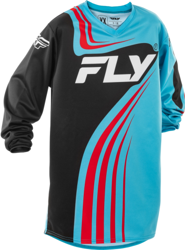 Fly Racing - Fly Racing F-16 Youth Jersey - 378-221YS - Cyan/Black/Red - Small