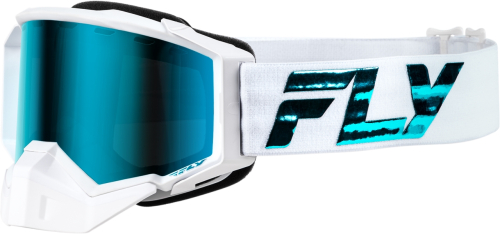 Fly Racing - Fly Racing Zone Elite Snow Goggles - FLB-24ZP2 - White/Teal/Sky Blue Polarized Smoke Lens - OSFM