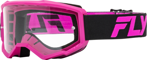 Fly Racing - Fly Racing Focus Youth Goggles - 37-51151Y - Black/Pink/Clear Lens - OSFM