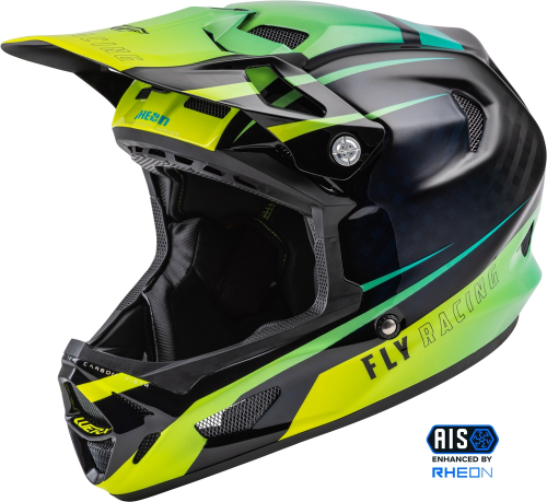 Fly Racing - Fly Racing Werx-R Youth Helmet - 73-9223YL - Hi-Vis/Teal/Blue Carbon - Large