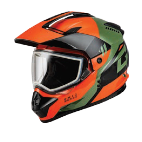 G-Max - G-Max GM-11S Ronin Snow Helmet with Dual Lens Shield - A21151187 - Orange/Gray/Black - X-Large